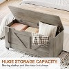 Storage Bench with 4 Wheels, 39.4" Wooden Blanket Chest with 2 Safety Hinges, Round Corner, Supports 350 lbs, for Entryway, Living Room, Bedroom - 3 of 4