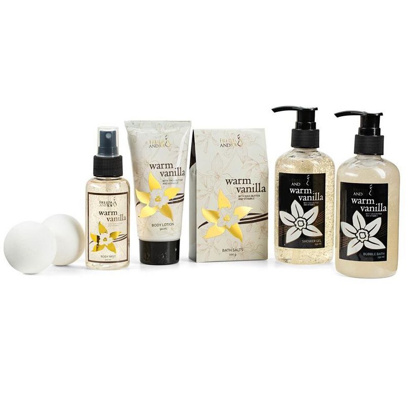 Freida & Joe  Warm Vanilla Fragrance Bath & Body Collection in Gold Basket Gift Set Luxury Body Care Mothers Day Gifts for Mom, 2 of 8