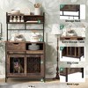 HTUTWOO Retro Dog Crate & Kitchen Hutch, Dog Kennel Furniture with Drawers, Storage Shelves and Hooks for Small & Medium Dogs - 2 of 4
