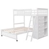 Grungis Twin Over Full Loft Bed with 6 Drawers and Shelves,Bunk Bed with Ladder and Bottom Bed With Wheels,Loft and Bunk Bed for Bedroom - 4 of 4