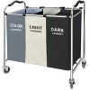 Laundry Basket with Wheels, 240l Laundry Hamper with 3 Section Laundry Bag for Dirty Clothes - 2 of 4