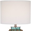 360 Lighting Nautical Accent Table Lamps 22.5" High Set of 2 Coastal Blue Green Rope Net Off White Drum Shade for Living Room Family Bedroom - 3 of 4