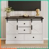 45" Farmhouse 4-Drawer Dresser w/ Sliding Barn Doors & TV Stand - Wood Dresser for Bedroom - 3 of 4