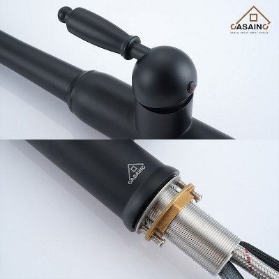 Brushed Gold Stainless Steel Bathroom Vessel Sink Faucet