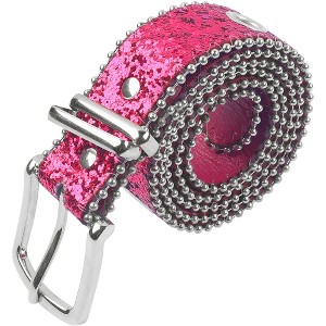 INSPIRE CHIC Women's Hollow Eyelet Sequin Decoration Versatile No-Punch Pin Buckle Belt - 1 of 4