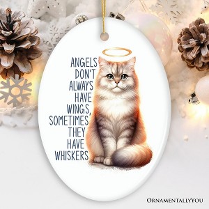 Wingless Angels with Whiskers Quote Ornament, Pet Cat Christmas Memorial Gift| OrnamentallyYou - 1 of 4