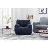 Airsurfer Soft Teddy Fabric Tufted Foam Bean Bag Chair With Teddy Fabric Dark Blue - 2 of 4