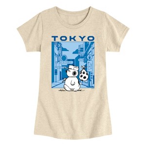 Girls' - Peanuts - Olaf Tokyo Street Fitted Short Sleeve Graphic T-Shirt - 1 of 4