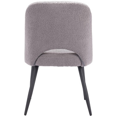 Gray Velvet Upholstered Side Chair with Metal Legs