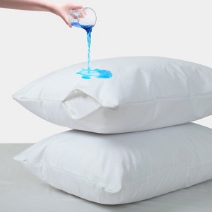 Waterproof Pillow Protectors with Zipper Noiseless TPU Backing Waterproof Zippered Pillowcases Encasement - Cotton Passion - 1 of 4