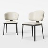 Luck Live Modern Patio Dining Chairs 2-Piece Outdoor Dining Armless Chairs Set,Off-white/Metal, which is suitable for multiple scenarios. - 4 of 4