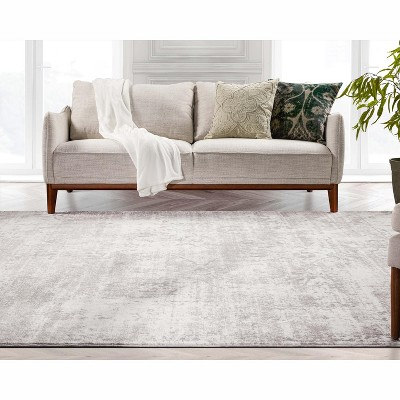 Ivory and Gray Vintage Oriental Rectangular Area Rug