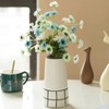 Fabulaxe Ceramic Modern Painted Grid Tapered Flower Table Vase, Black and White - 2 of 4