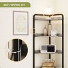 71" Tall Corner Bookshelf with Storage Cabinet, Grey Corner Shelf Rack for Bedroom Living Room Office - 2 of 4