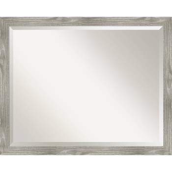 30" x 24" Dove Square Framed Wall Mirror Graywash - Amanti Art