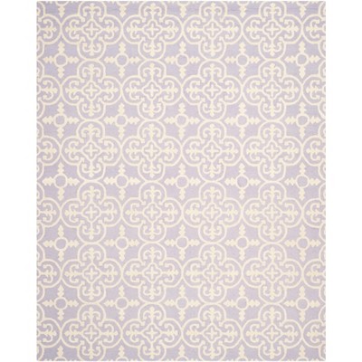 Lavender and Ivory Hand-Tufted Wool Area Rug, 8' x 10'