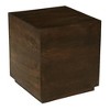 Moti Flagstaff Square Side Table in Modern Barista Brown Finish on Solid Wood - 2 of 3