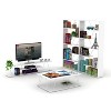 White wooden frame open backboard 6-tier bookshelf Industrial style bookshelf - 4 of 4