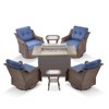 Buenhomino Outdoor Swivel Rocker Patio Chairs Set of 4 with Fire Table - 6" Thick Cushion 7 Piece Furniture Set with Fire Pit Table - 2 of 4