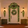 Pre-Lit LED Artificial Christmas Garlands Set of 6 - 2 Long Garlands, 2 Teardrop Decorations, 1 Wreath & 1 Arc Garland with Pine Cones & Berries - 2 of 4