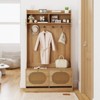 Costway 4-In-1 Hall Tree Entryway Bench with Coat Rack & Flip Drawers 6 Dual-Hook Hangers Black/White/Natural - 4 of 4