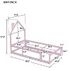 NicBex Kids Montessori Bed with House-Shaped Headboard,Floor Bed with Fences,Twin Size Toddler bed for Bedroom,Gray/White/Pink/Green/Blue/Brown - 3 of 4