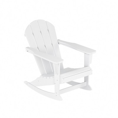 White Poly Lumber Outdoor Rocking Adirondack Chair