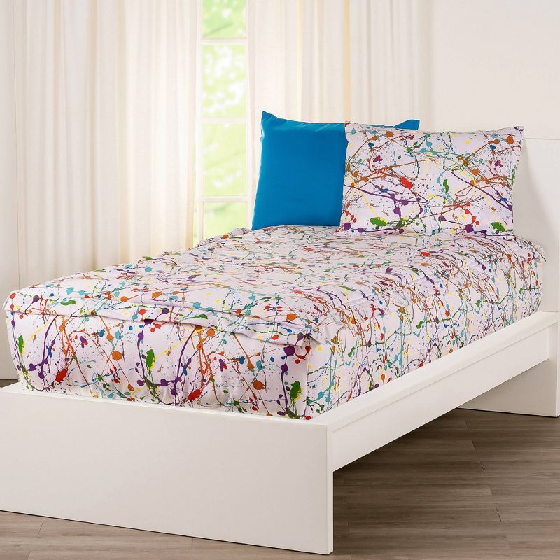 Splashed and Splattered Bunkie Deluxe Zipper Bedding Set White - SIScovers, 5 of 11