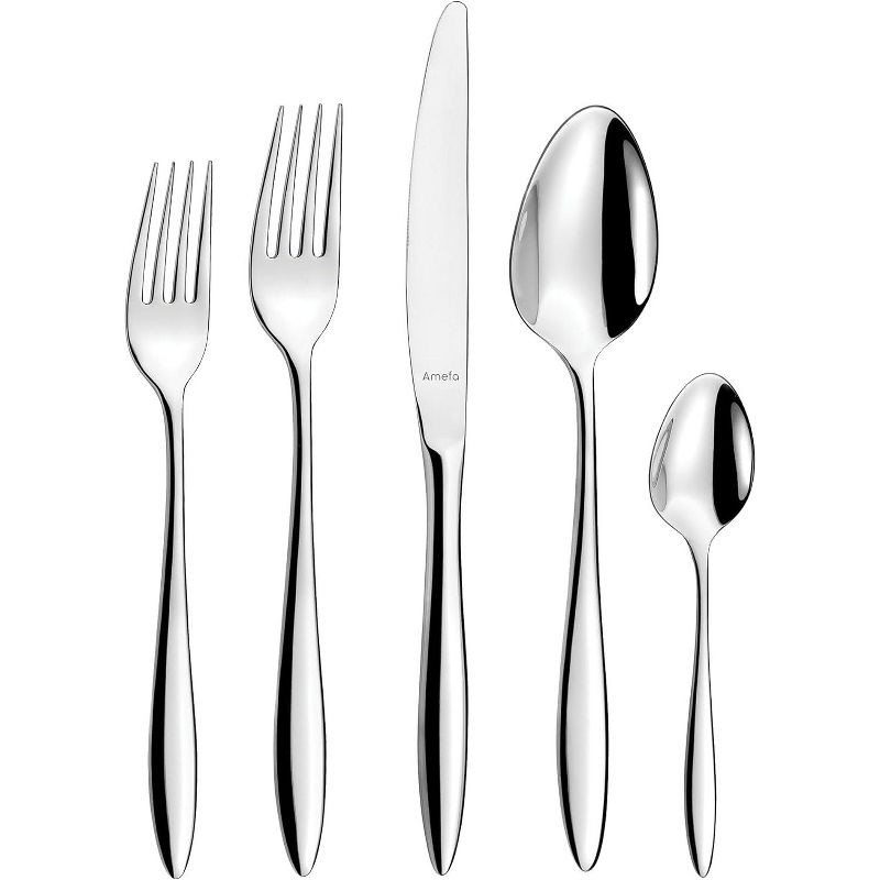 Amefa Ariane 20-Piece, Premium 18/0 Stainless Steel Flatware Set, High Gloss Mirror Finish, Silverware Set Service for 4, Rust Resistant Cutlery, 1 of 8