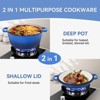 SEVOBAL Pots and Pans 2-in-1 Cast Iron Dutch Oven Pot, Enameled Pots for Bread Baking, Cooking, Stewing, Heavy-Duty Nonstick, Blue, 11"*11"*7" - 2 of 4