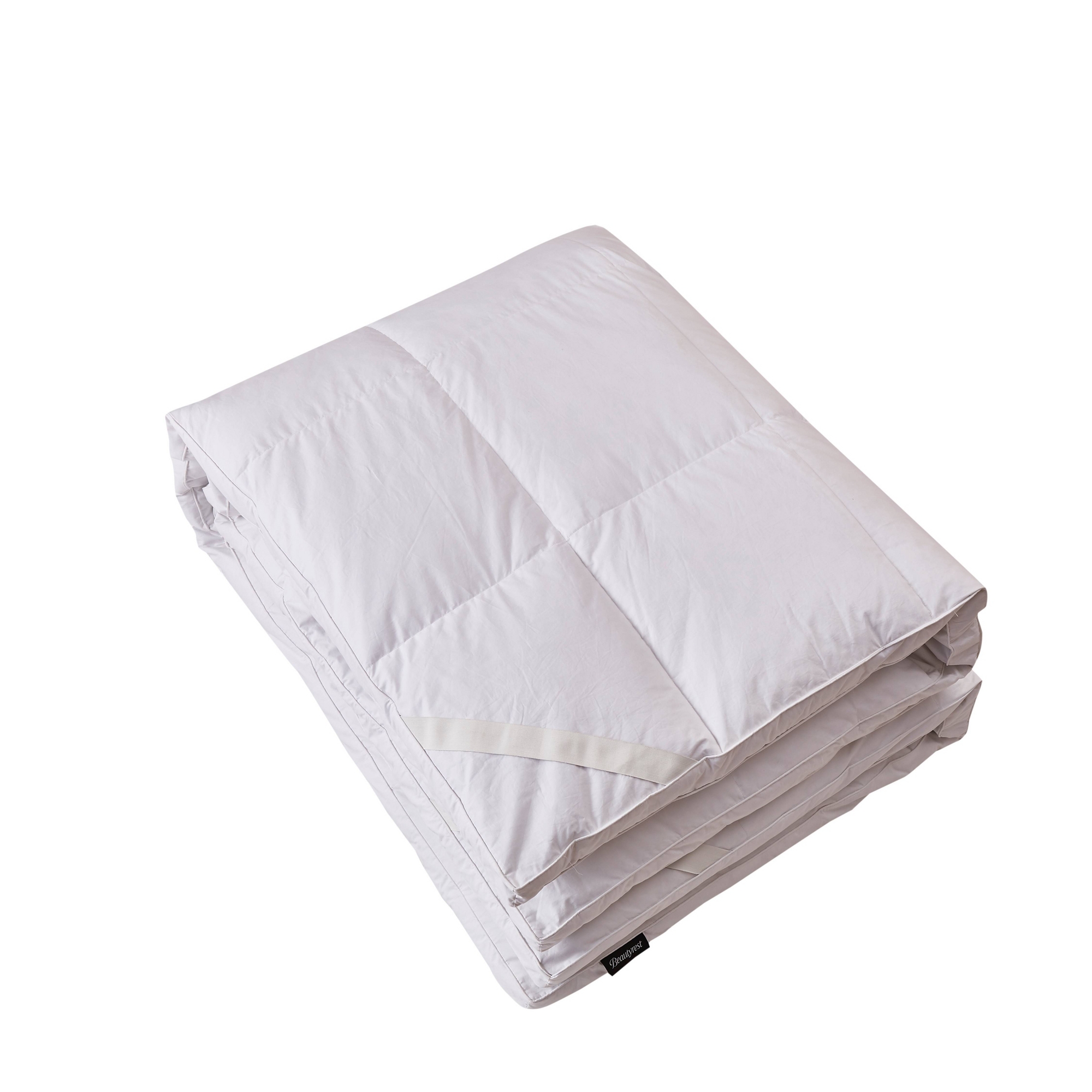 Queen 100% Cotton 3" Thick Soft Featherbed - Beautyrest: Plush Duck Down, Fits Up to 16" Mattress, 233 Thread Count