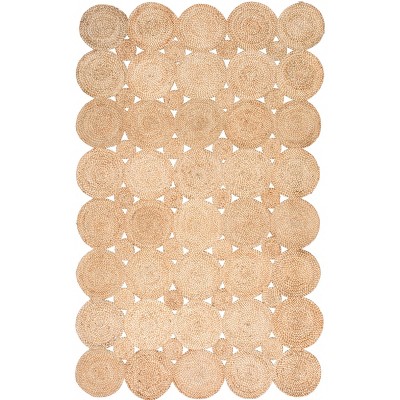 6' Round Hand Woven Drusilla Jute Area Rug Natural - nuLOOM