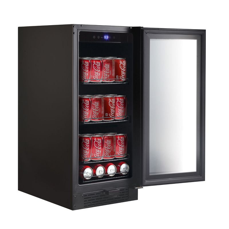 Whynter Built-in Black Glass 80-can capacity 3.4 cu ft. Beverage Refrigerator, 2 of 4