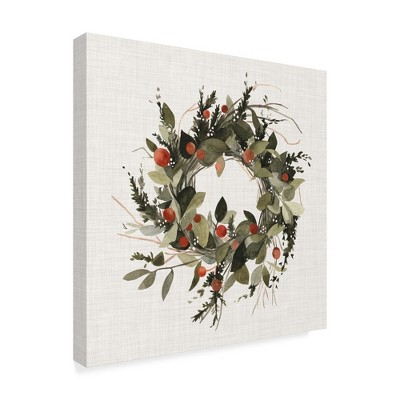 Trademark Fine Art -Emma Scarvey 'Farmhouse Wreath Ii' Canvas Art