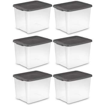 Gracious Living 10 Gal Stackable Home Storage Tote Bin with Lid, Clear (10 Pack)