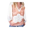 Women's Flower Patch Hoodie Knit Top - POL - 2 of 4