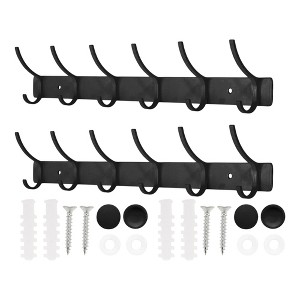 Unique Bargains Wall Mount Coat Rack with Hooks Used for Hanging Hat Towel Bathrooms - 1 of 4
