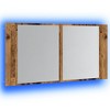 vidaXL LED Mirror Cabinet Old Wood Engineered wood and glass Medium - 3 of 4