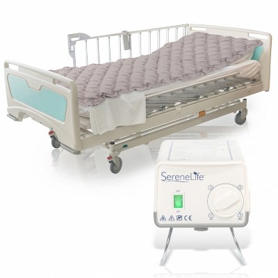 SereneLife Twin Size Self Inflatable Hospital Bed Medical Grade PVC Bubble Pad Air Mattress with Electric AC Pump