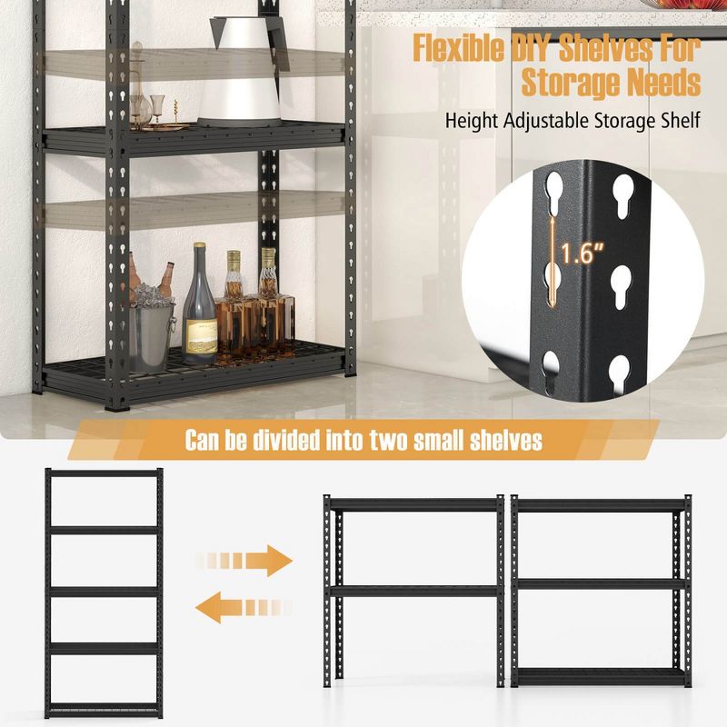 Tangkula 5-Tier Heavy Duty Storage Shelf Storage Utility Rack Shelf w/Anti-tipping Device, 5 of 11