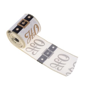 Unique Bargains Gift Wrap Ribbons Printed Christmas Polyester 118.11"x2.56" 1 Pc - 1 of 4