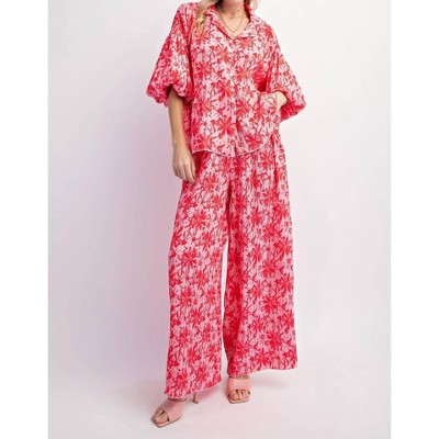 Women's Crinkled Wide Leg Pants - Easel