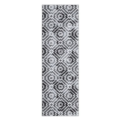 Washable Modern Geometric Rug Non Slip Low Pile Rug Throw Floor Cover Foldable Indoor Carpet for Living Room Bedroom