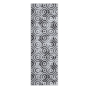 Washable Modern Geometric Rug Non Slip Low Pile Rug Throw Floor Cover Foldable Indoor Carpet for Living Room Bedroom - 1 of 4