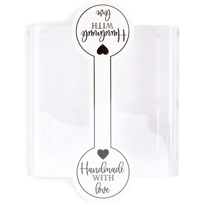 Sparkle and Bash 150 Pack Clear Disposable Plastic Treat Bags with Stickers for Baked Goods 3.35 x 8.9 In