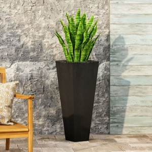 Okak 24.75"/28.5"/32.5" H*13"W Tapered Planter Pot with Drainage Tray Large Indoor/Outdoor Plant Pot for Trees & Floor Plants - 1 of 4