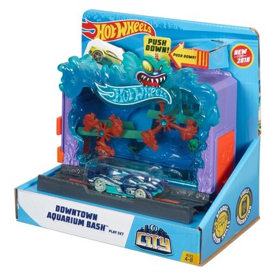 hot wheels city downtown aquarium bash playset