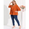 Agnes Orinda Women's Ruffle Smocked Short Sleeve V Neck Casual Summer Blouses - 3 of 4