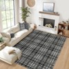 Washable Rug Modern Plaid Rug Non Slip Non Shedding Rug Low Pile Rugs Foldable Indoor Carpet for Living Room Bedroom Study Room Guest Room Playroom - 3 of 4