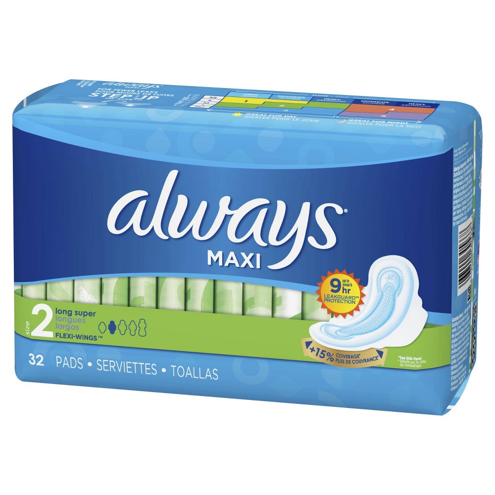 UPC 037000305668 product image for Always Maxi Size 2 Long Super Pads With Wings Unscented | upcitemdb.com
